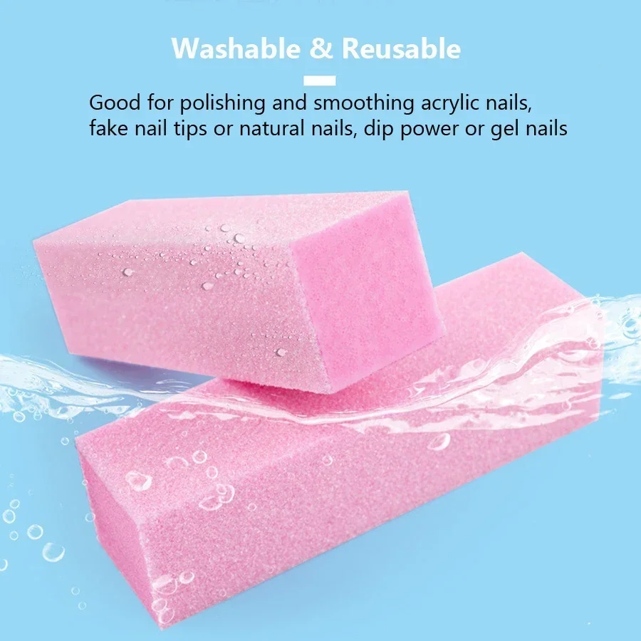 Bloques amortiguadores para uñas, esponja de 4 lados, herramienta de manicura profesional para el cuidado de las uñas acrílicas y naturales, 2 uds.