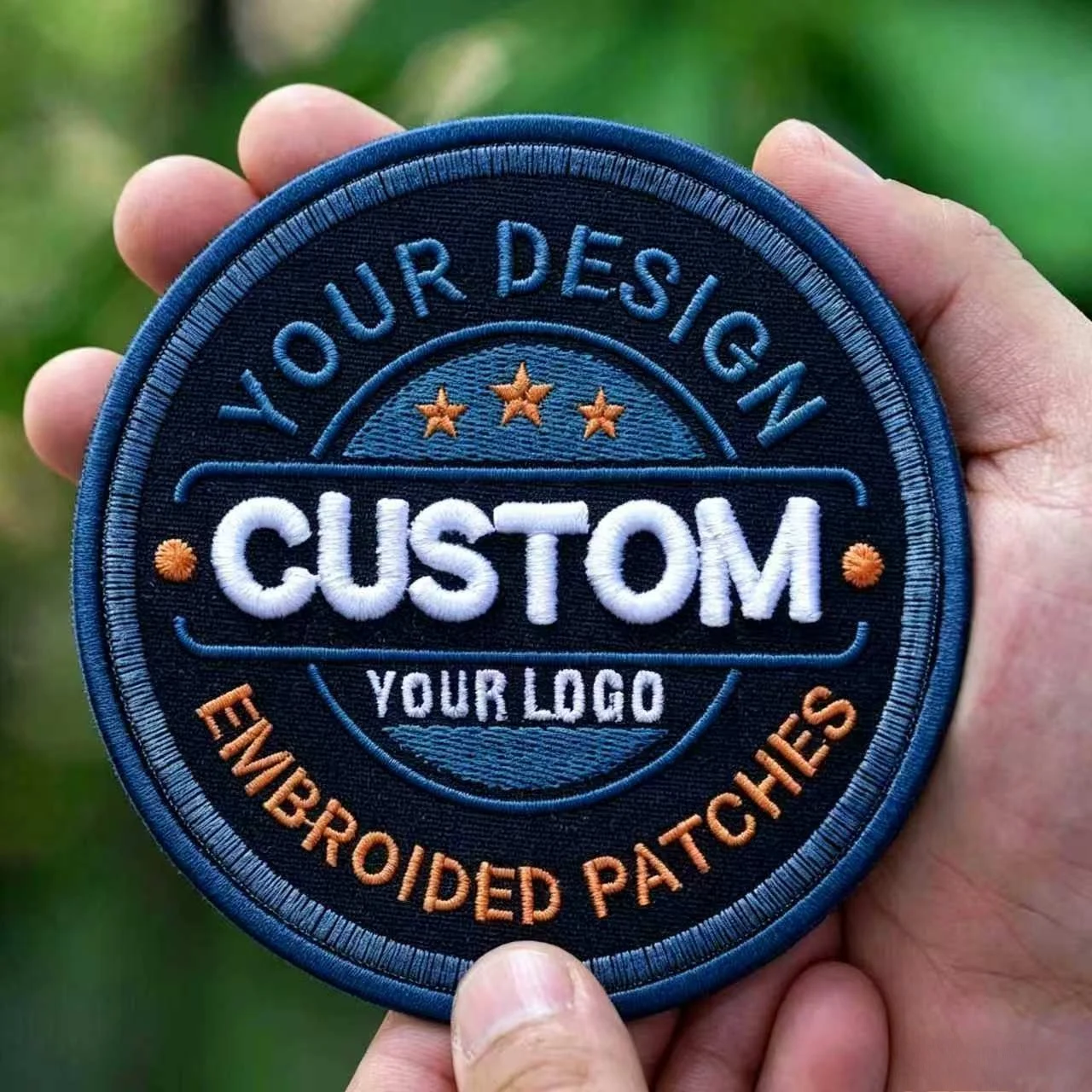 Custom Embroidered Patch Iron On Hook Loop Patch Your Logo Design Personalized Embroidery Badge DIY Applique for Clothing