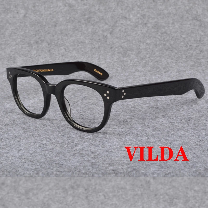 

Optical Eyeglasses Frame Men Women Johnny Depp VILDA Vintage Glasses Computer Acetate Spectacle Frame For Male Clear Lens