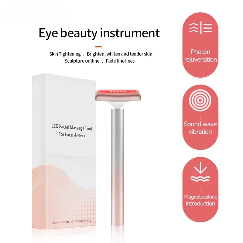 Ohio eur oculaire à micro-courant LED EMS, vibration chauffante, masseur pour le cou et les yeux, rouge, anti-âge, déformable, appareil de beauté qualifiée ale