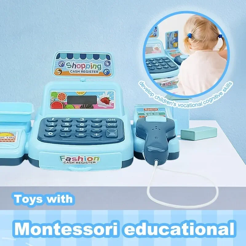 Simulación de compras, casa en efectivo, juguetes, juego electrónico, iluminación, efectos de sonido, supermercado, cajero, juguetes, juego de simulación, juego de comestibles