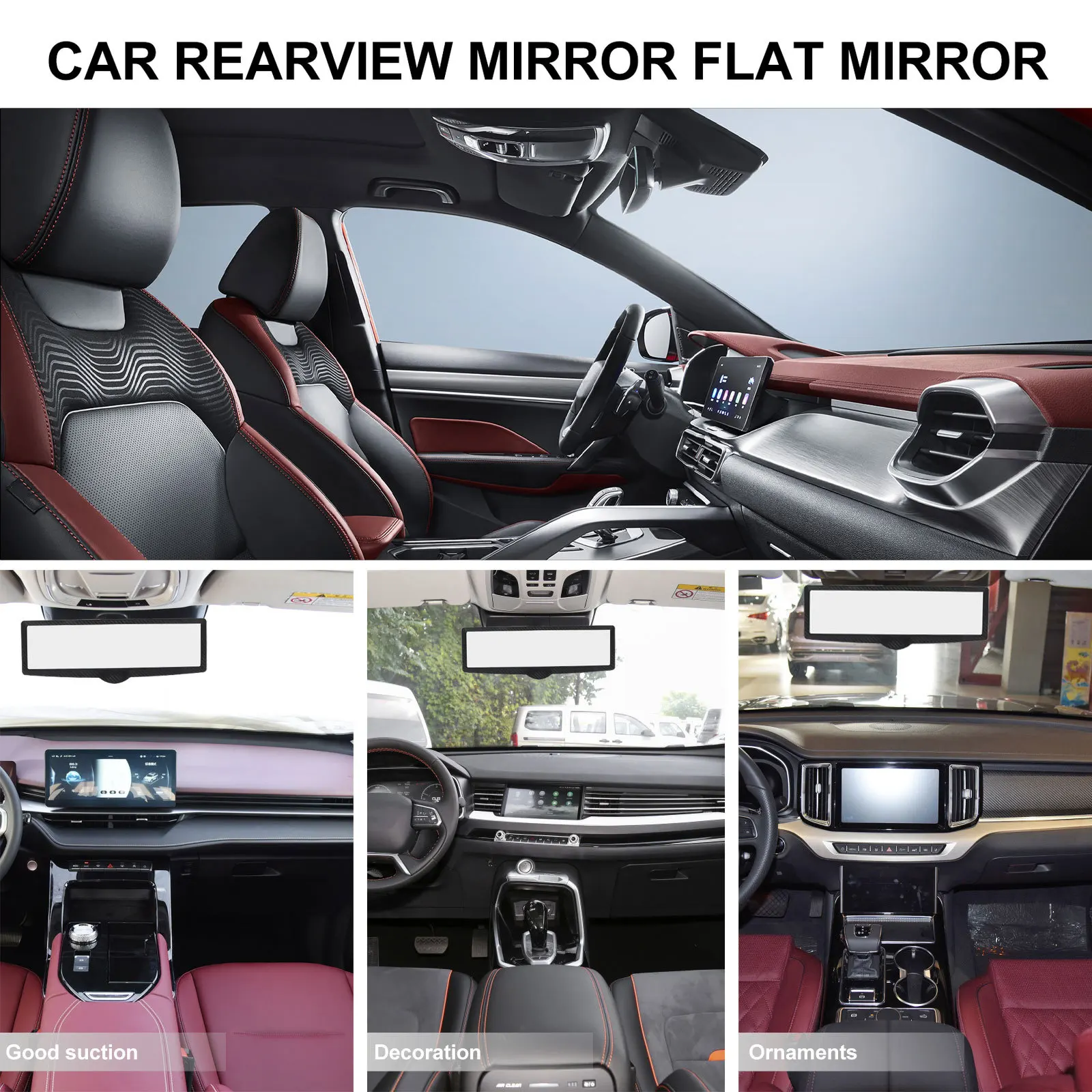 

Auto Interior Rearview Mirror Reinforced Anti Debris Breakage Wide Angle Driving Tool Car Rearview Mirror