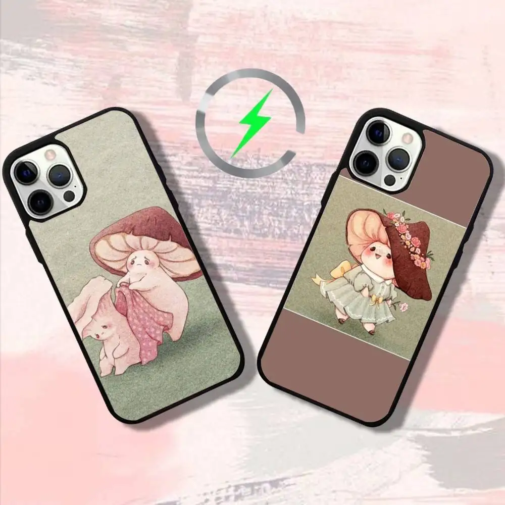 

Fresh Cute Mushrooms Phone Case For iPhone 17,16,15,14,13,12,11,Pro,Max,Plus,Mini,SE4,E Magnetic Magsafe Wireless Charging