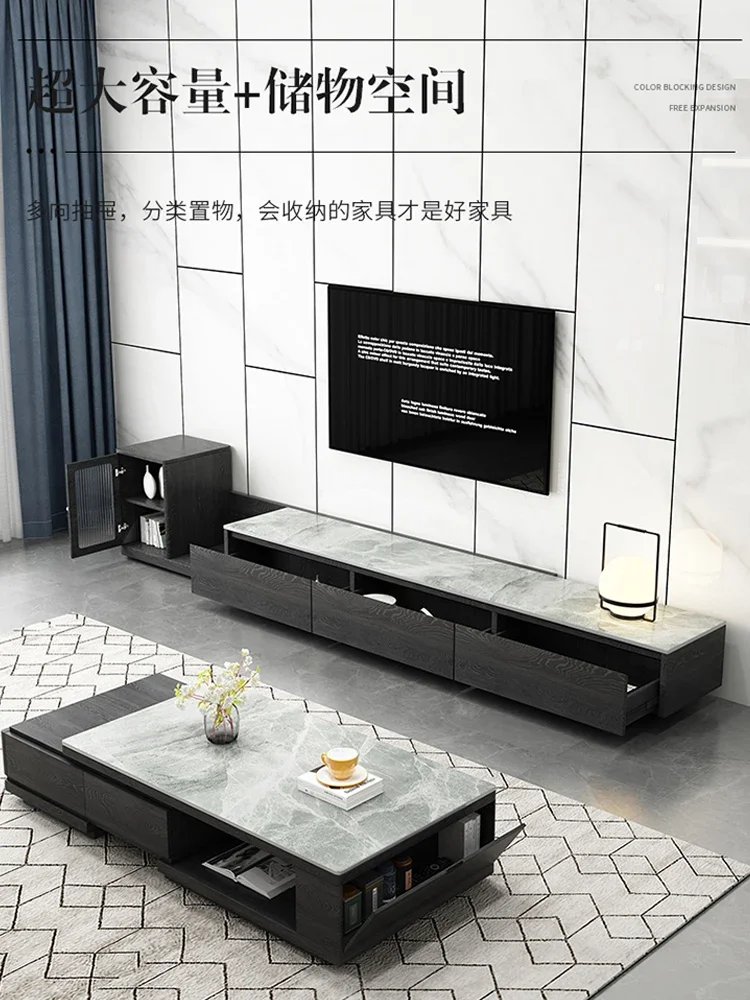 Rock slab coffee table TV cabinet combination living room household