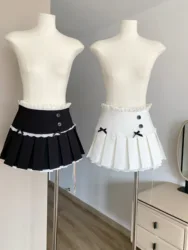 Summer Women Japanese Fashion Ballet Core Preppy Mini Pleated Skirt Korean 2000s Patchwork Skirt Y2k Gyaru E-girl Kpop Coquette