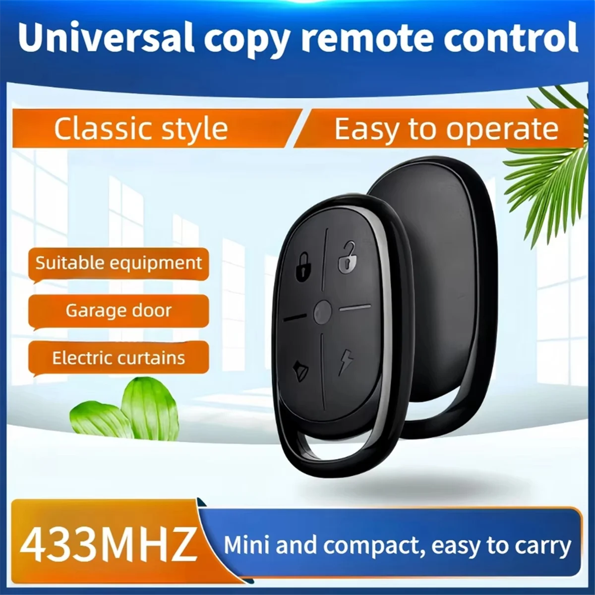 QA88X Wireless Copy Remote Controller 433mhz Universal Remote Control Duplicator Clone Cloning Code for Garage Door Gate 5PCS
