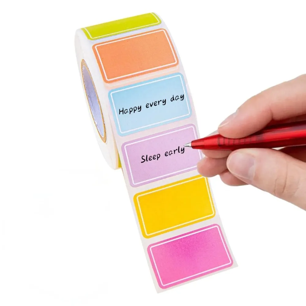 Lot de 500 étiquettes adhésives imperméables à code couleur - Étiquettes autocollantes durables et vibrantes pour l'organisation, étiquettes nominatives personnalisées
