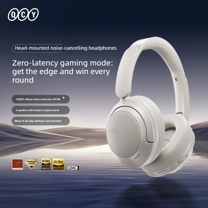 

QCY H3S -56dB Adaptive ANC Over Ear Headphone Hi-Res LDAC Spatial Sound Wireless Earphone Bluetooth 6.0 Dual Driver 102H Headset