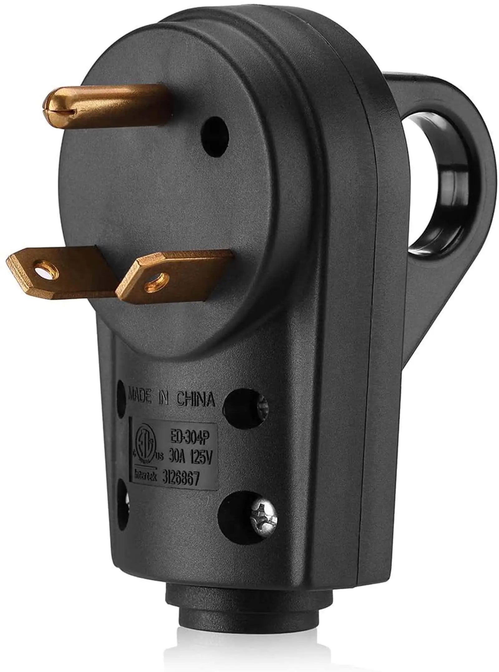 30AMP RV Replacement Male Plug with Easy Unplug Design, ETL Certified