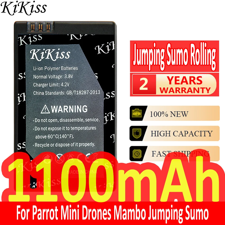 1100mAh KiKiss Powerful Battery For Parrot Mini Drones Mambo Jumping Sumo and Rolling Spider