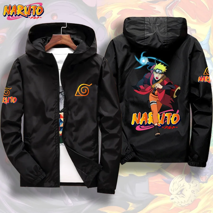 Naruto 2026 Uzumaki Naruto Anime-Print-Herbstjacke, Unisex-Windjacke, modische Outdoor-Radsportbekleidung