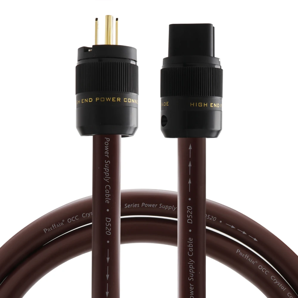 High-End OCC Einkristall-Kupfer-Stromkabel mit Kupferabschirmung AC Audiophiles Kabel mit Gold EU US Stecker+IEC320 C13 Anschluss – Detail 12