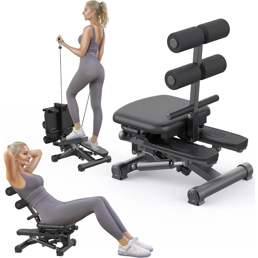 

Stair Stepper for Exercise with Resistance Bands,Workout Machine for Home Gym, wide bases provide steady, quiet and smooth