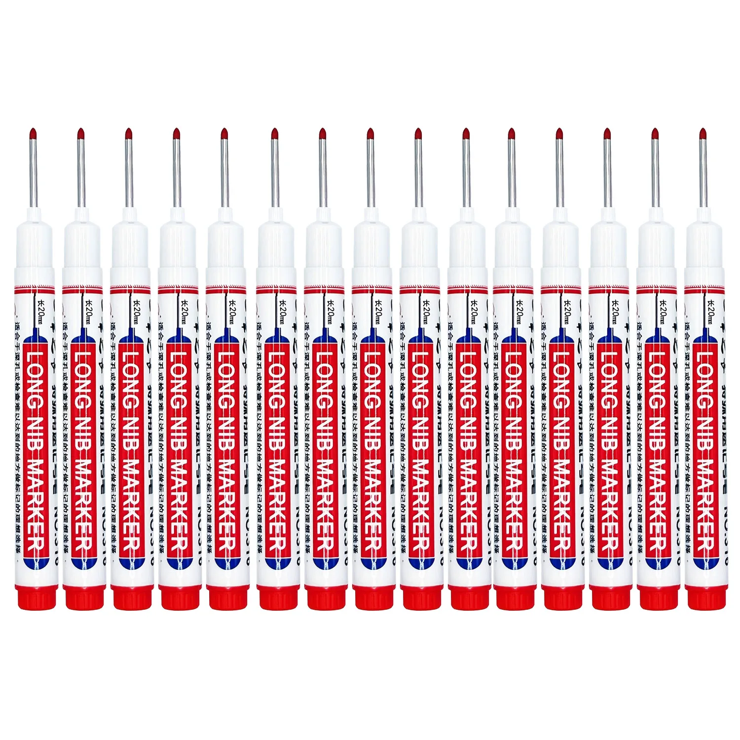 5-15 stuks 20mm Diepe Gat Lange Punt Markeringen Voor Metaal Perforeren Pen Waterdicht Badkamer Houtbewerking Decoratie Multifunctioneel