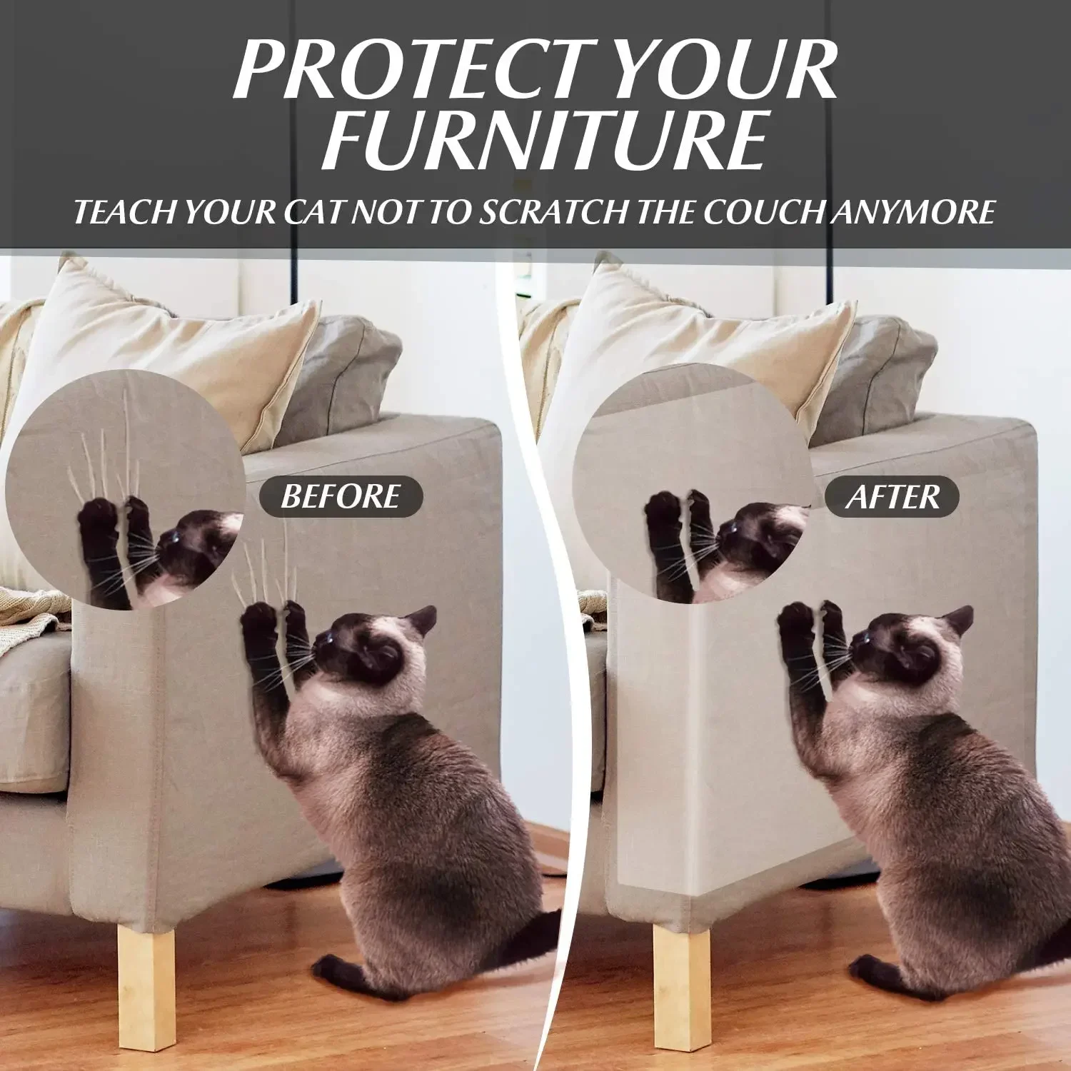 Cat Scratch Furniture Protector Cat Scratcher Couch Guard Protector Cat Scraper Furniture Anti-Scratch Training Tape