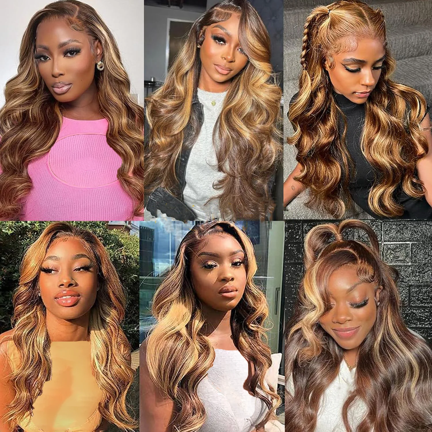 36 Zoll 220 Dichte Highlight Perücke Echthaar Körperwelle Echthaar Perücke P4/27 Farbige HD Transparente Spitze Perücke 13x6 13x4 Für Frauen