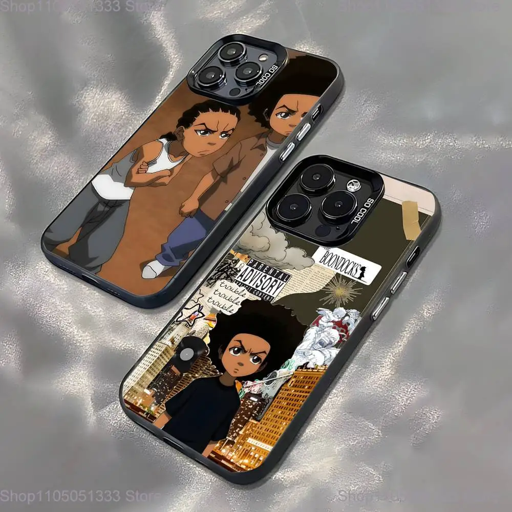 

Cartoon The B-Boondocks Phone Case For iPhone 16,15,14,13,12,11,Pro,XS,Max,Plus,Mini,SE Black Candy Matte Shockproof Cover