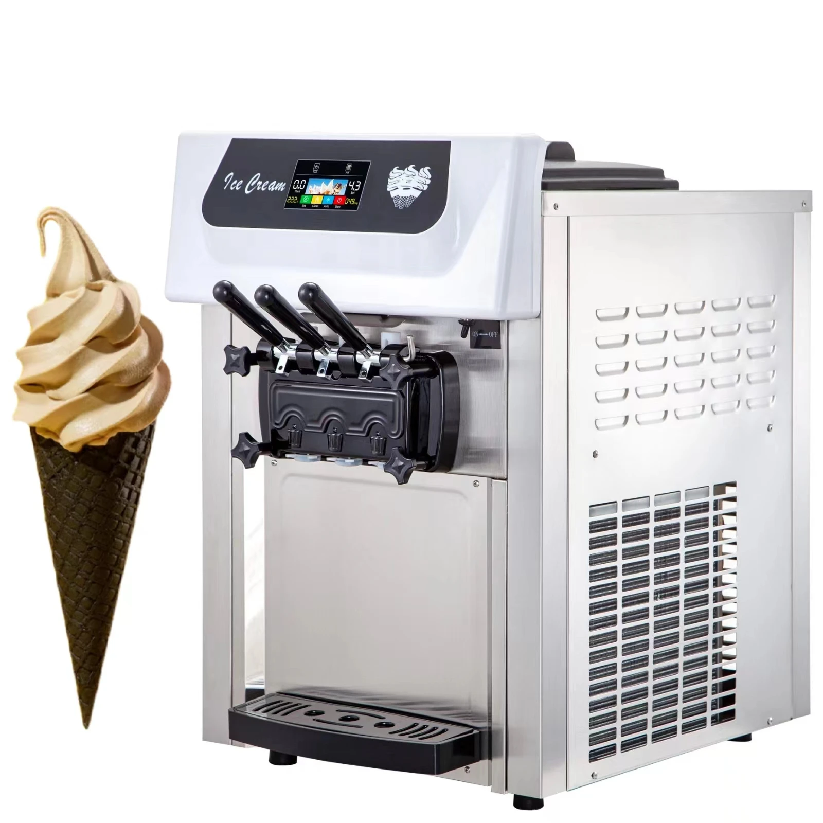 

WeWork Commercial Ice Cream Machines 2200W with Overnight PreCooling Function 20-28L Per Hour Soft Serve Ice Cream Machine