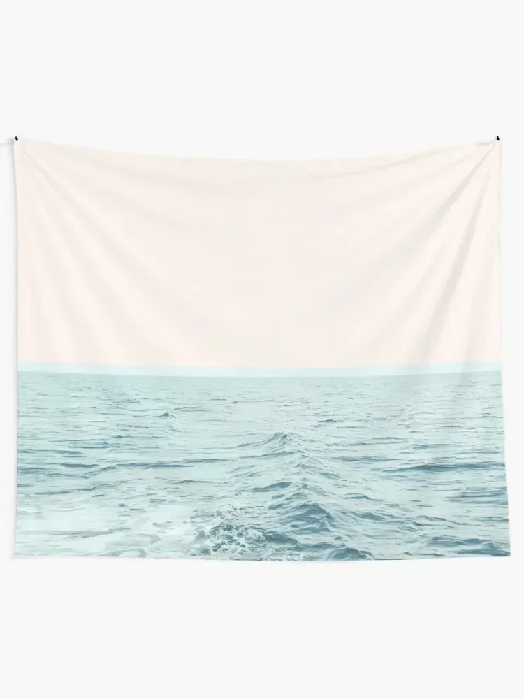 Sea Breeze, Minimal Nature Ocean Photography, Scenic Landscape Pastel Luxe Tapestry Decoration Room Tapestry