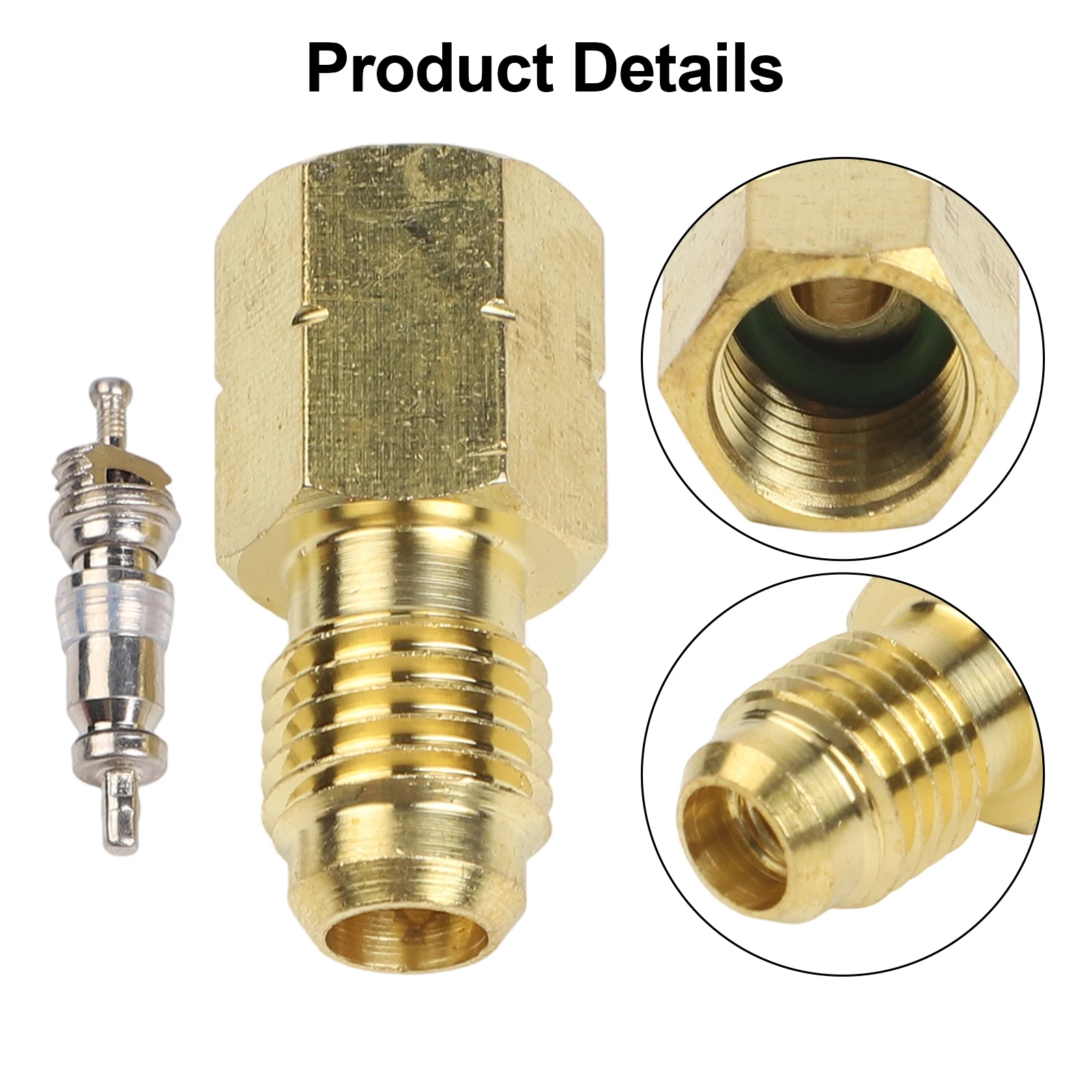 Brass 1/4 For SAE Left-Handed Thread Adapter For R32 And R454B Refrigerant/ Cans Internal To External Conversion Tool For HVAC