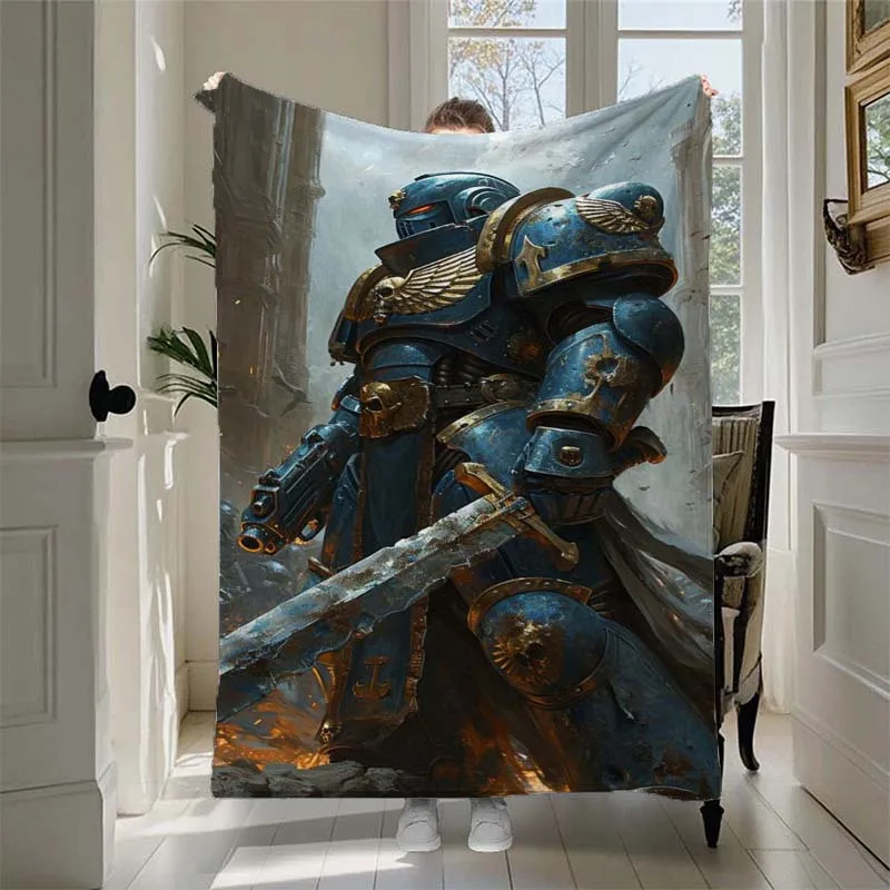 Thick Armored Knight Soft and Comfortable Blanket - Suitable for keeping warm in winter and an ideal gift for gaming enthusiasts