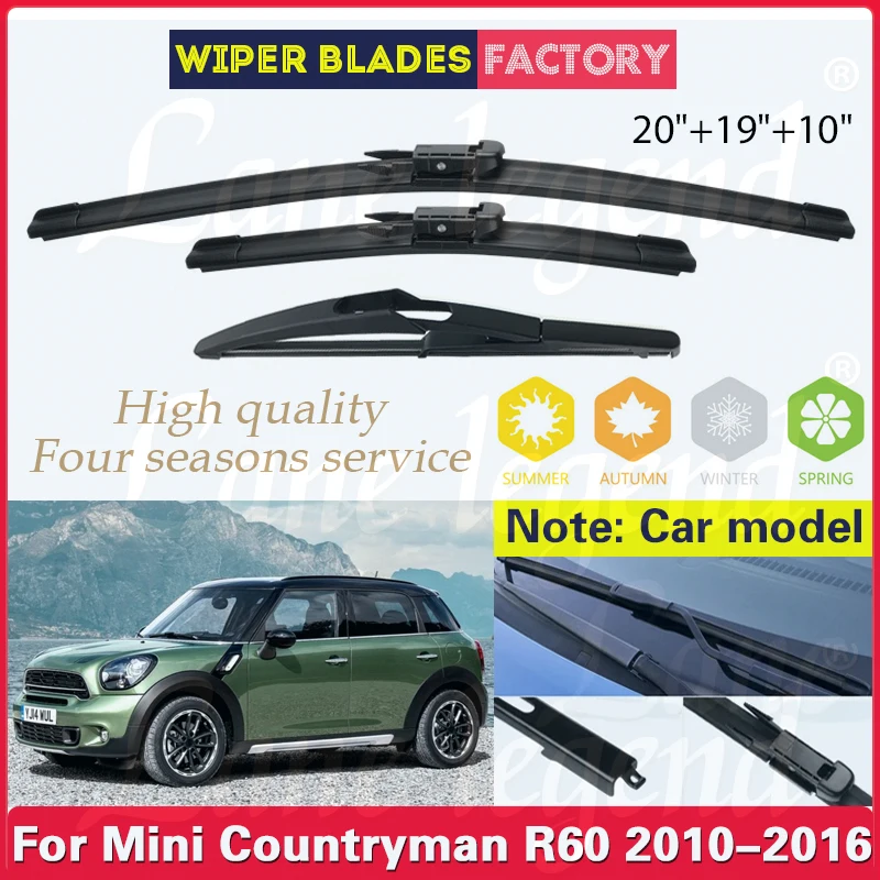 Wiper Front Rear Wiper Blades For Mini Countryman R60 2010 - 2016 Windshield Windscreen Clean Window Car Rain Brushes 20