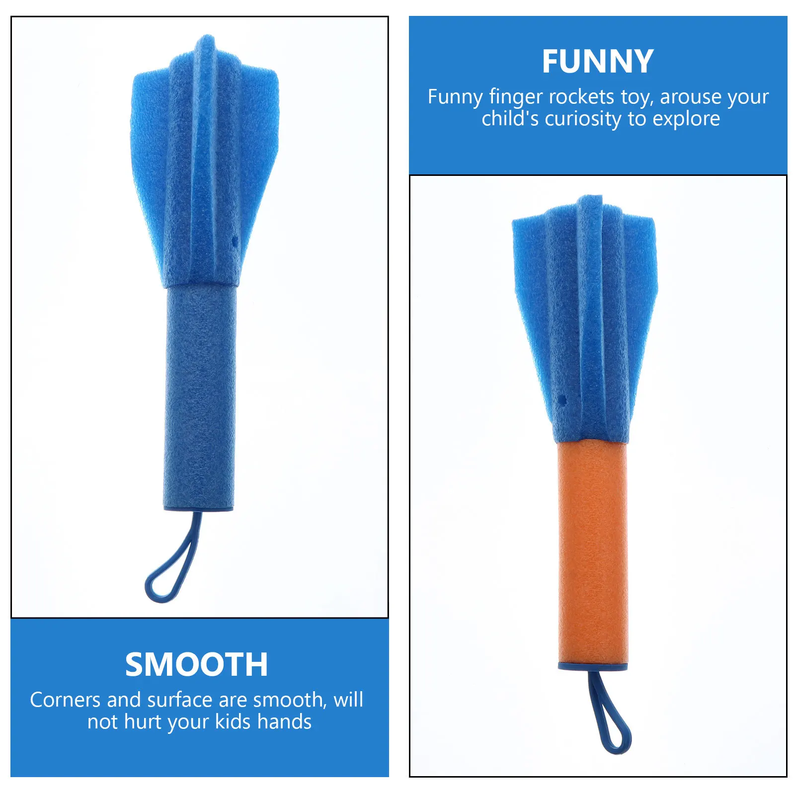 8 قطع من صاروخ الأصابع لتعليم الأطفال من إسفنج Epe آمن بحواف ناعمة وصاروخ تعلم ممتع للتطوير المبكر صغير الحجم وسهل التخزين