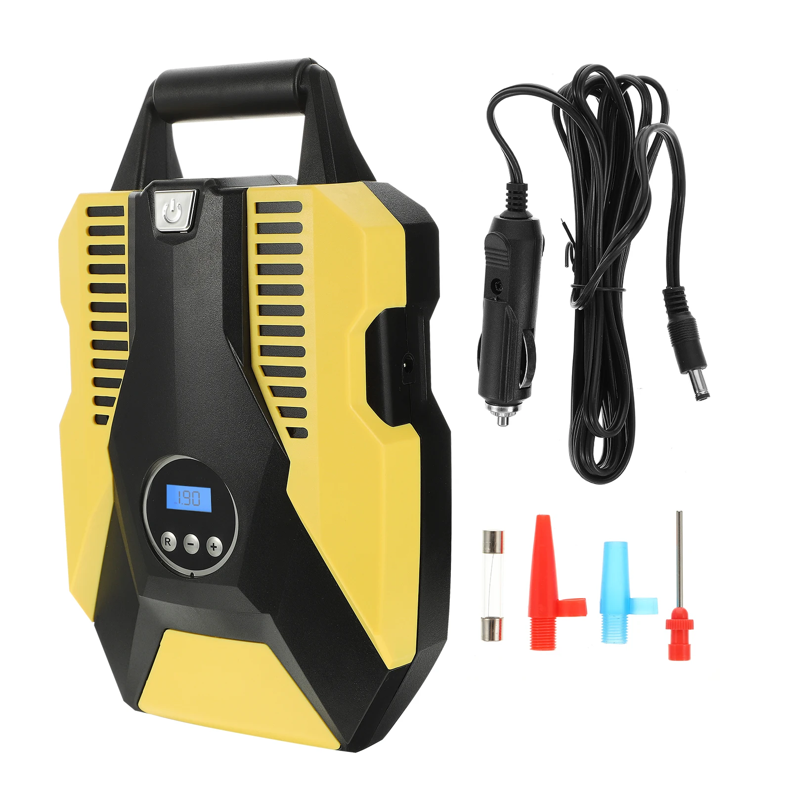 

Portable Car Tyre Pump 19 Cylinder Digital Inflator for Tires 28m Cable 07m Pipe Compressor Tire Accessories
