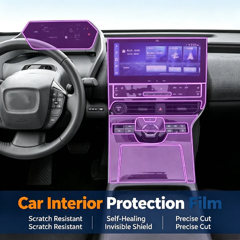 For 22-25 Toyota BZ4X dedicated center console interior film car  vehicle modification transparent anti-scratch protective film
