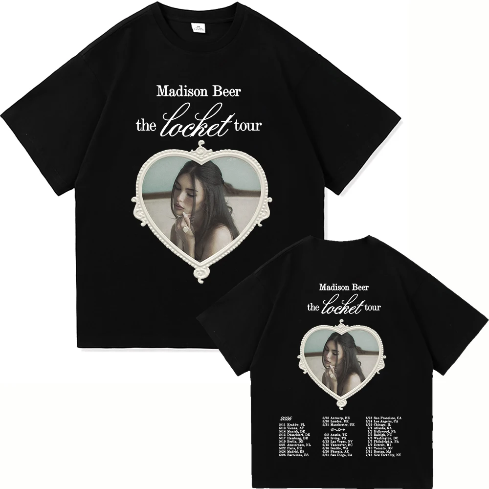 Camiseta Madison Beer The Locket Tour 2026, ropa de moda para hombre, camisetas Harajuku de alta calidad, camisetas de algodón Vintage