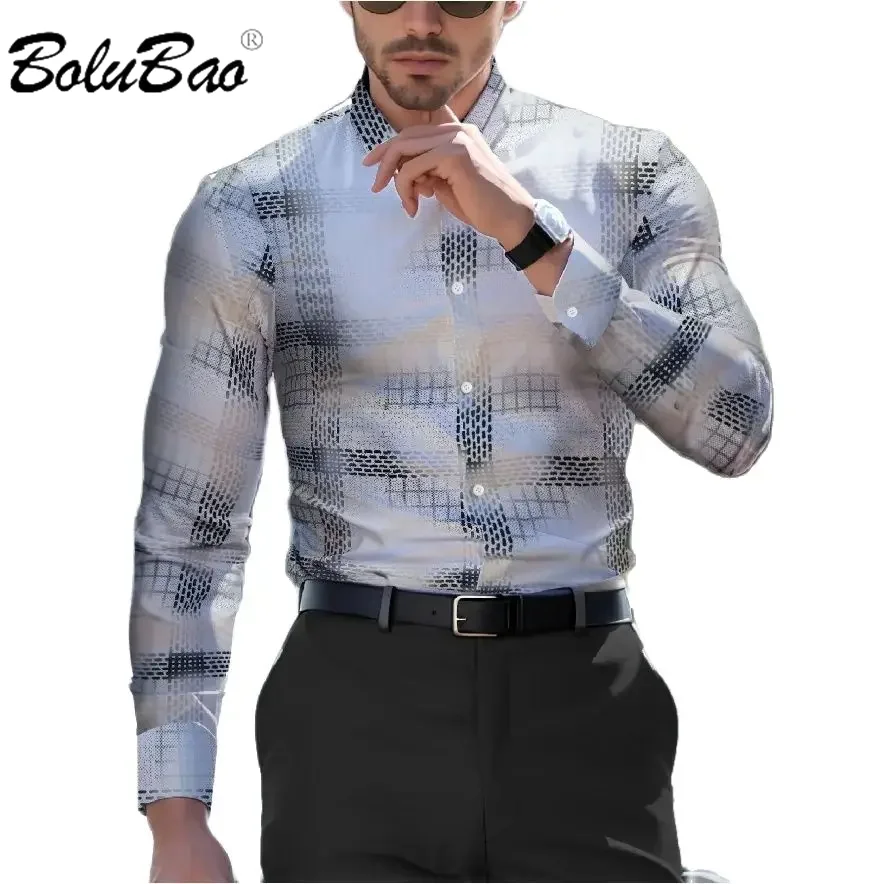 

BOLUBAO 2024 Outdoor Casual Shirt For Men Color Matching Fashion Top High Quality Design Hot Street Wear Shirt For Men