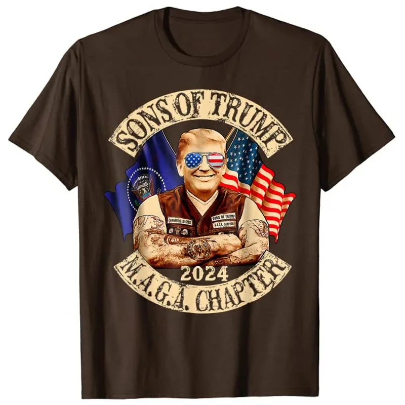 Sons of Trump Maga Chapter 2024 4th July T-Shirt Pro-Trump Patriotic Tee Tops Funny Politics Campaign Outfits Streetwear Clothes