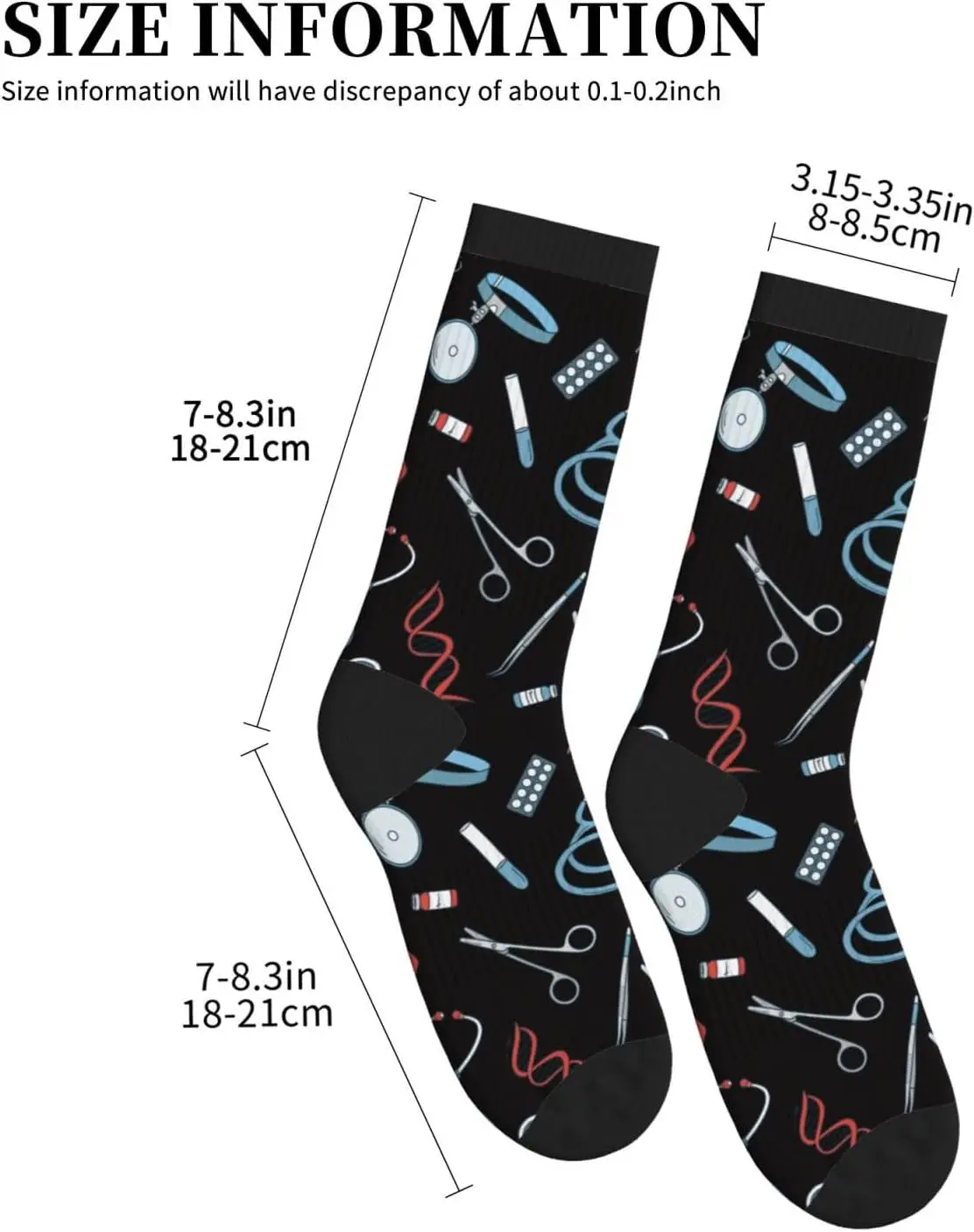 Science Socks Novelty Crew Socks Funny Crazy Science Gifts For Men Women Harajuku Retro Style Breathable Non-slip Sports Socks