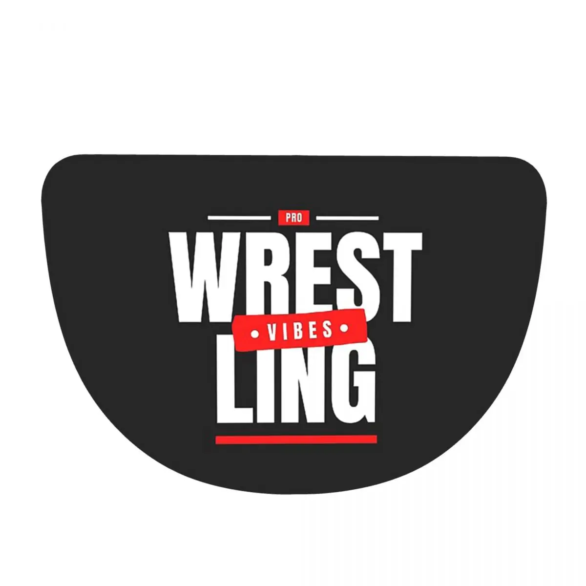 Pro Wrestling Vibes Soft Flannel Half Round Doormat Non Slip Bathroom Mat Absorbent Floor Carpet for Home Bedroom