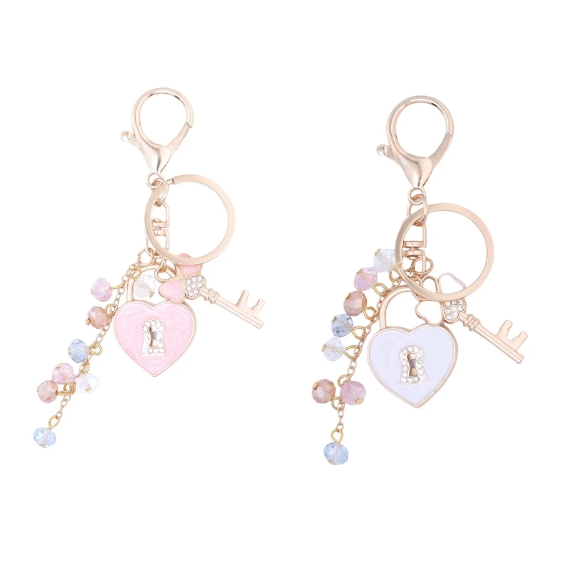 Heart Clovers Keyring Fashionable Alloy Accessory Multipurpose Purse Lock Charm Daily Use Good Luck Designs