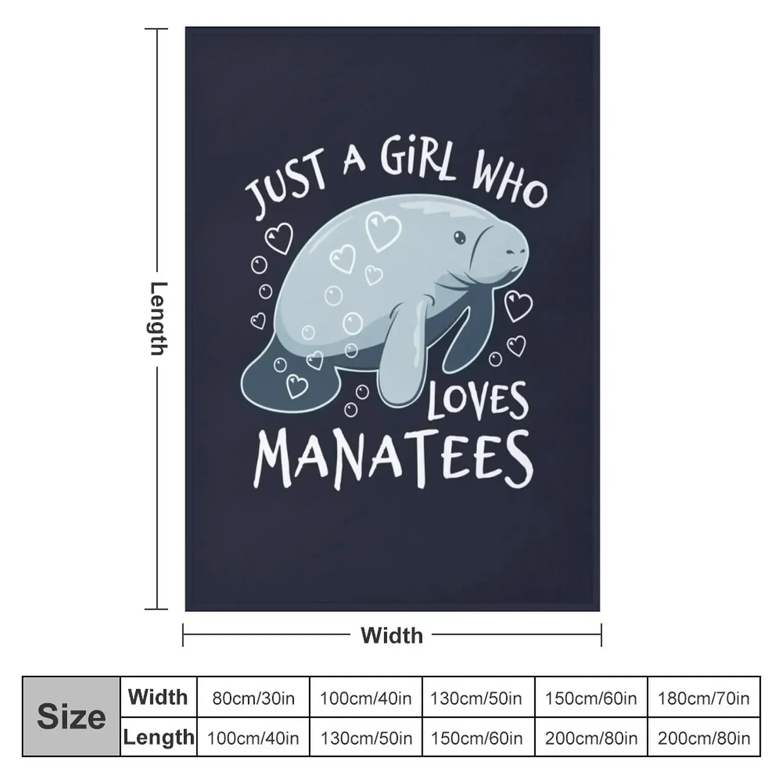 Just A Girl Who Loves Manatees - Cute Manatee Throw Blanket Soft Big Travel Picnic Luxury Designer Blankets