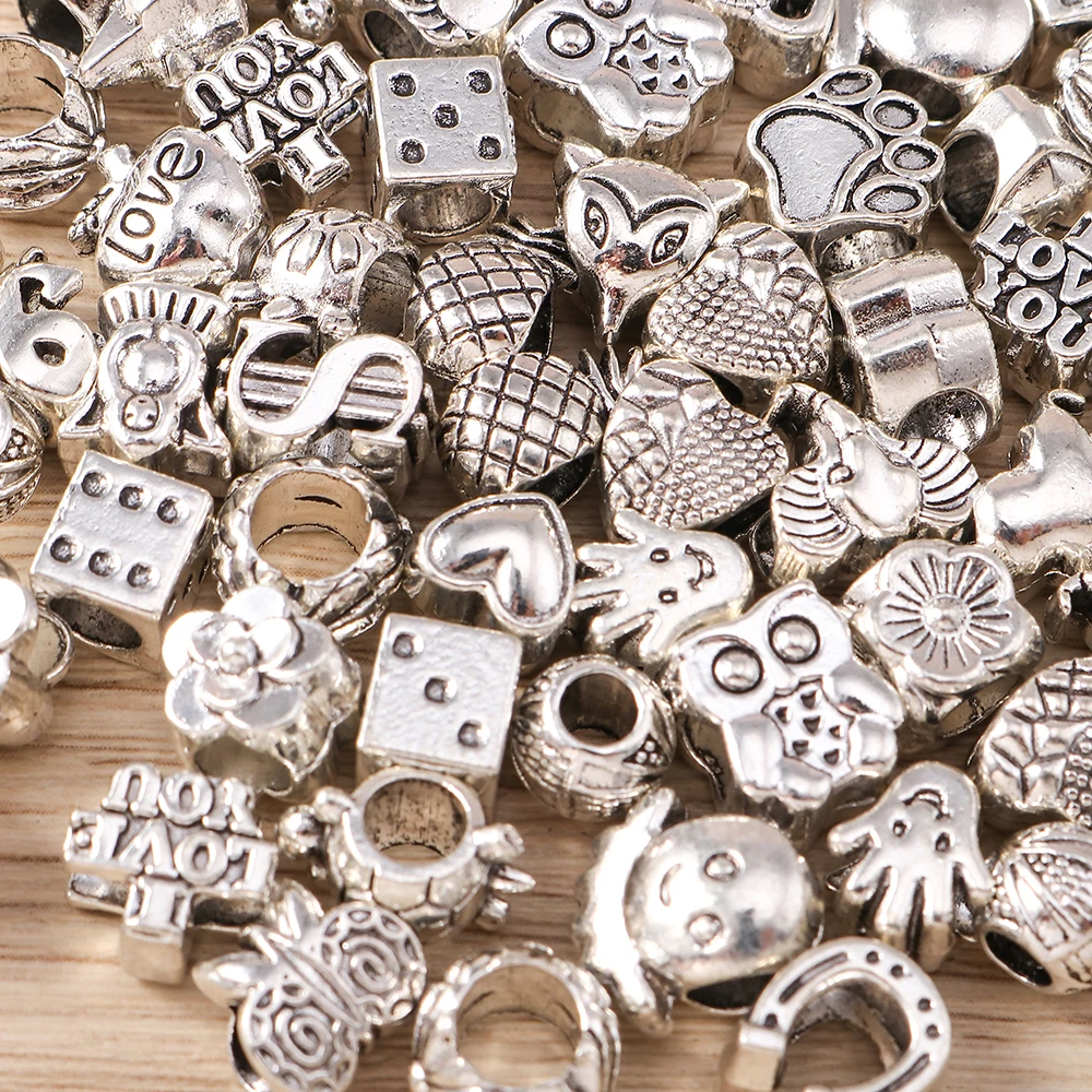 Tusember Mix Legierung Tier Blumen Herzen Anhänger-Charms Passend für Original 925 Sterling Silber Armband DIY Schmuckherstellung – Detail 7