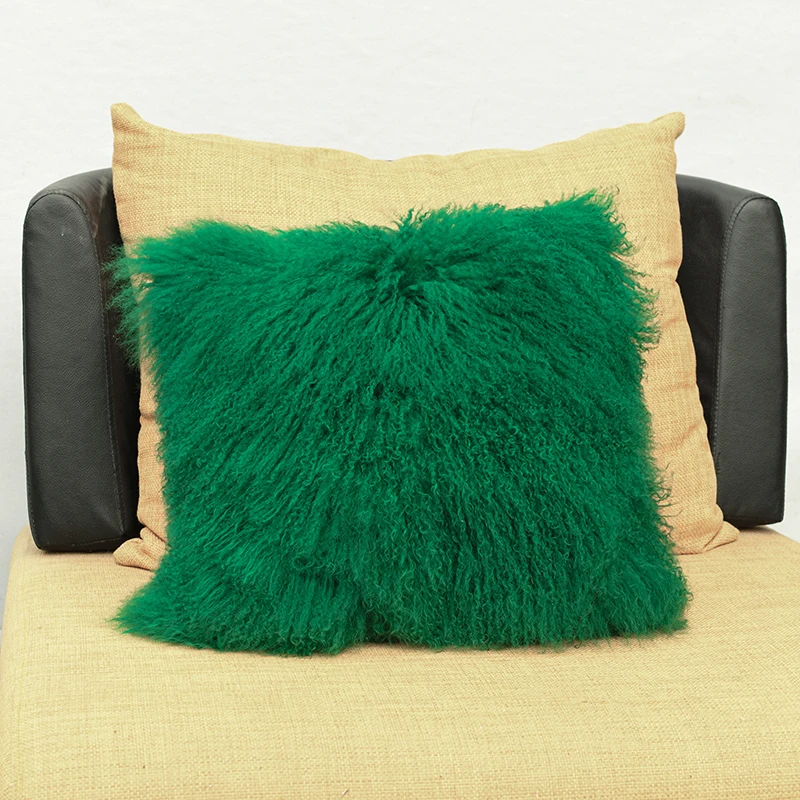 Mongolian Lamb Fur Cushion Cover, Sofa Pillow Cover, Home Decoration, Free Shipping, CX-D-04