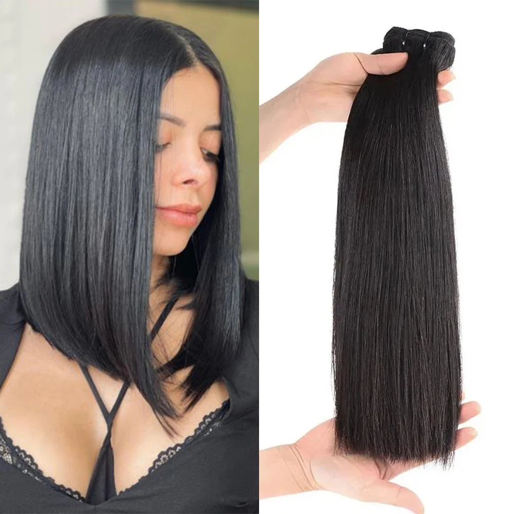 Double Drawn Human Hair Bundles Bone Straight 100gram Raw Vietnamese Human Hair Extension Unprocessed 15A Top Grade Silky Wefts