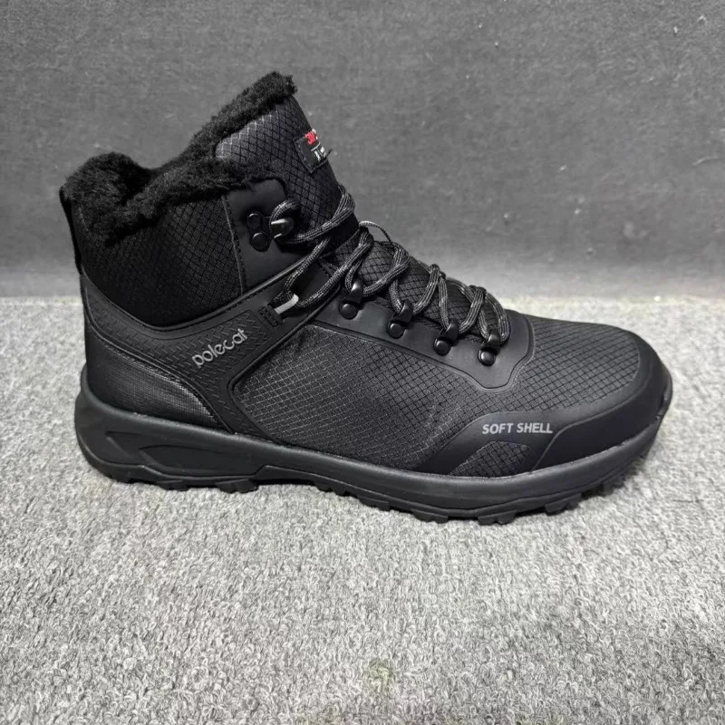 

Зимняя бархатная обувь для скалолазания, мужские противоскользящие уличные альпинистские ботинки с мехом, походная обувь, дизайнерская походная обувь
