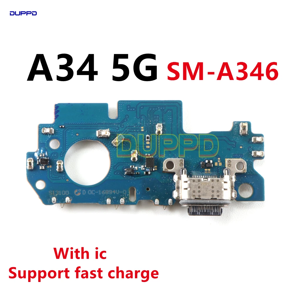 USB Charging Port Dock Board Connector Main Motherboard Flex Cable For Samsung Galaxy A34 5G A346B A346