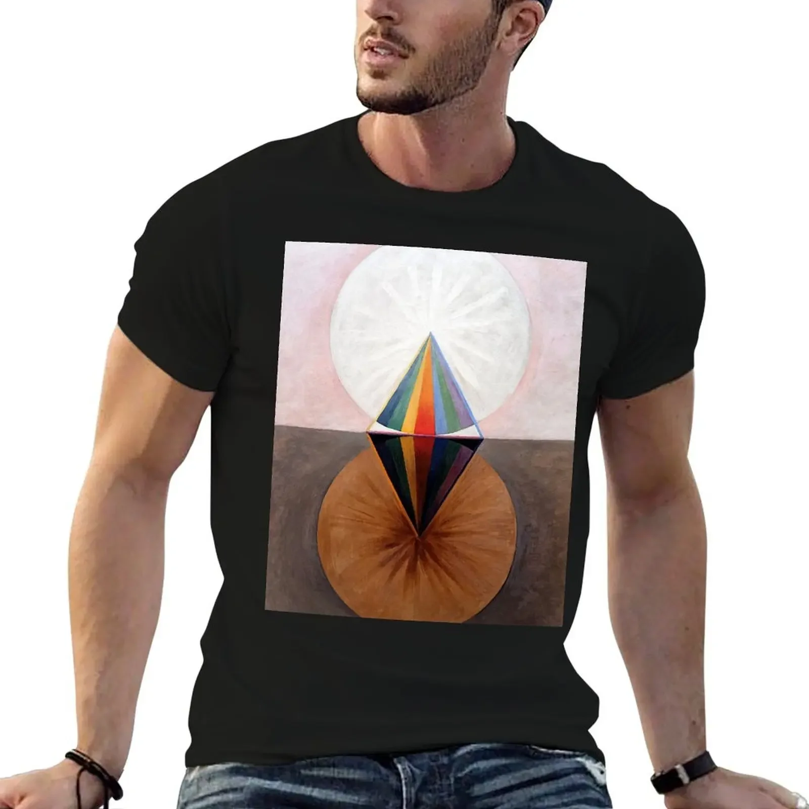 Enhanced, High Res. Hilma af Klint, The Swan No.12 (1915) T-Shirt customs oversized graphic tee T-shirts for men cotton