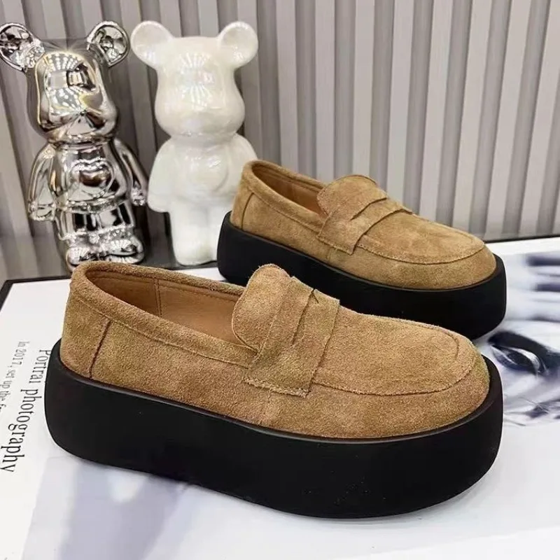 

Autumn Hot Sale Loafers Platform Women Shoes Brand Suede Designer Sandals 2024 Trend New Cozy Non Slip Sneakers Mujer Zapatos