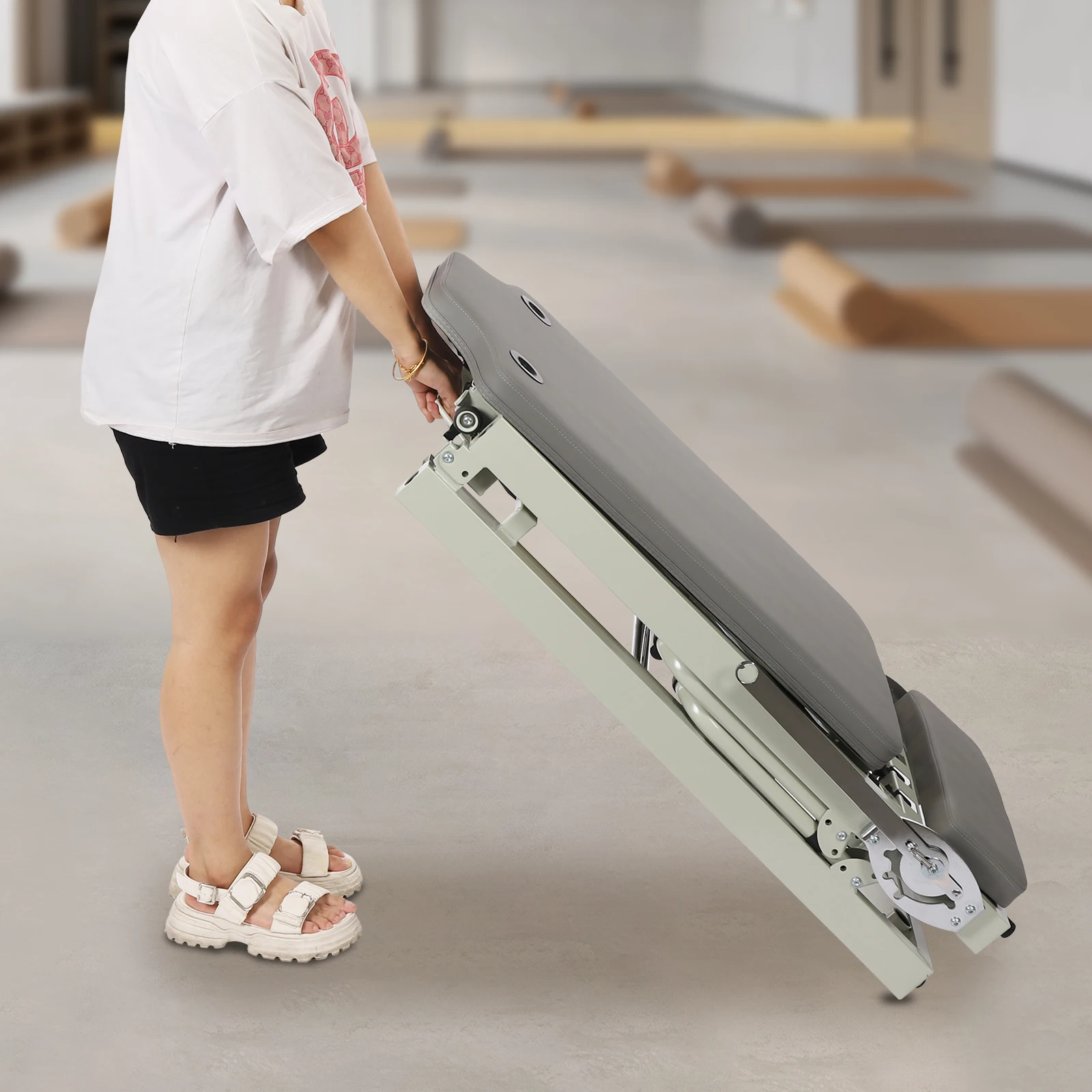 

Professional Foldable Pilates Reformer Machine for Gym - 3-Level Resistance with Premium Latex Springs, Yoga Fitness Equipment
