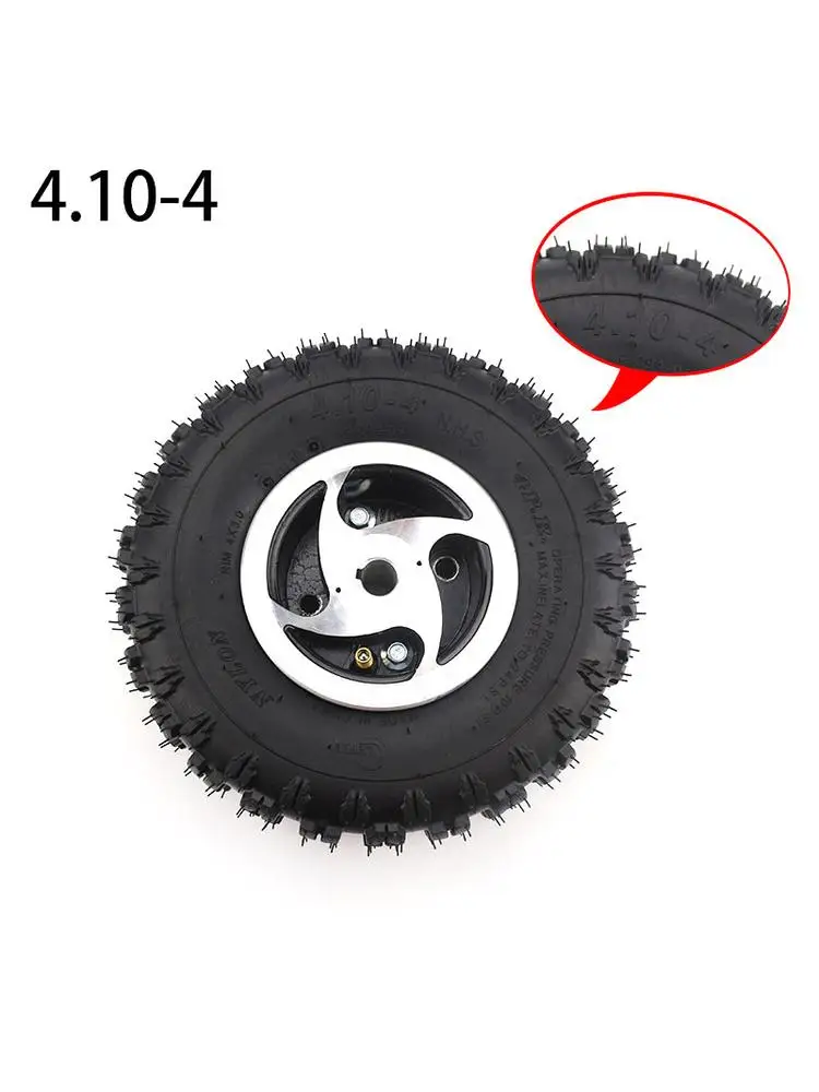 Pneu et chambre à air pour scooter à gaz, jante de roue en alliage, moyeu de rainure de clavette, vélo, moto, tout-terrain, Go Kart, 4.10-4, 4 po