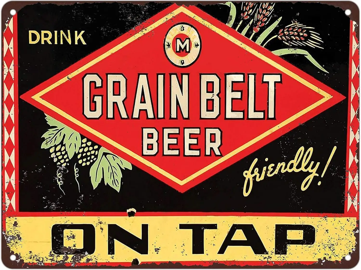 Vintage Metal Tin Signs Grain Belt Beer Chic Art Wall Decor Home Yard Bar Hotel Cafe Pub es Gift Prank Garage