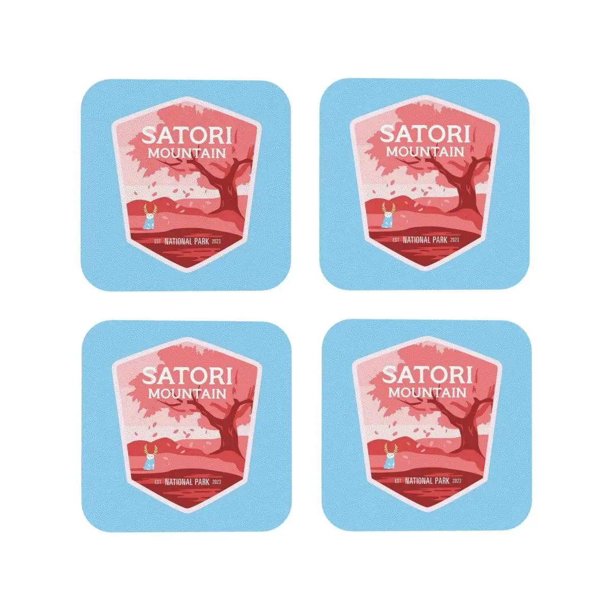 Satori Mountain National Park Coasters Kitchen Placemats Non-slip Insulation Cup Coffee Mats For Home Tableware Pads Set of 4