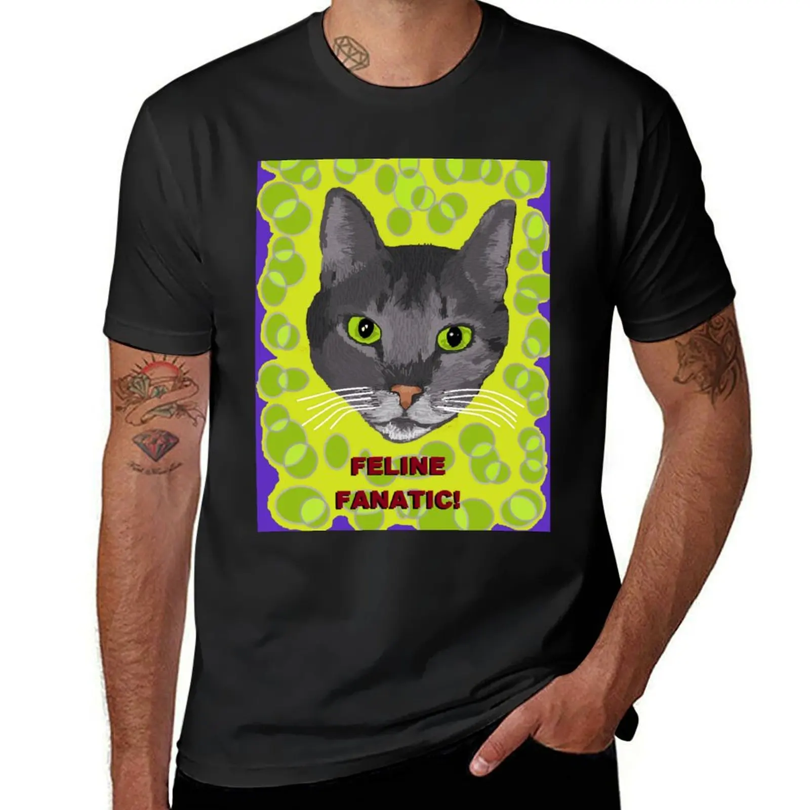 Feline Fanatic T-Shirt quick-drying plus sizes Short sleeve tee heavyweights mens clothes