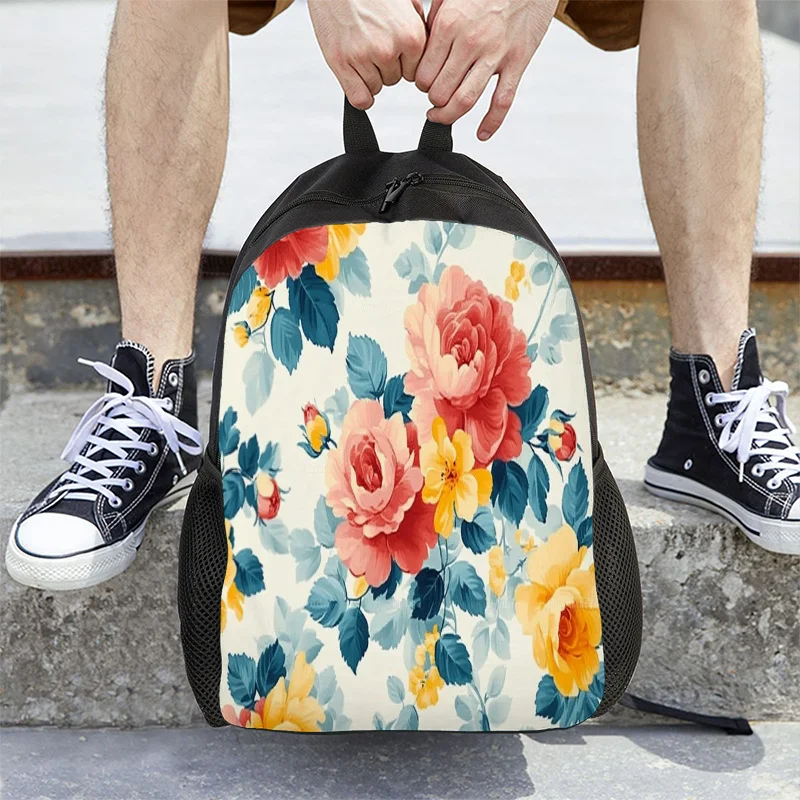 

Women's Floral Printed Backpack - Large Capacity Lightweight School and Travel Bag, Adjustable Shoulder Strap