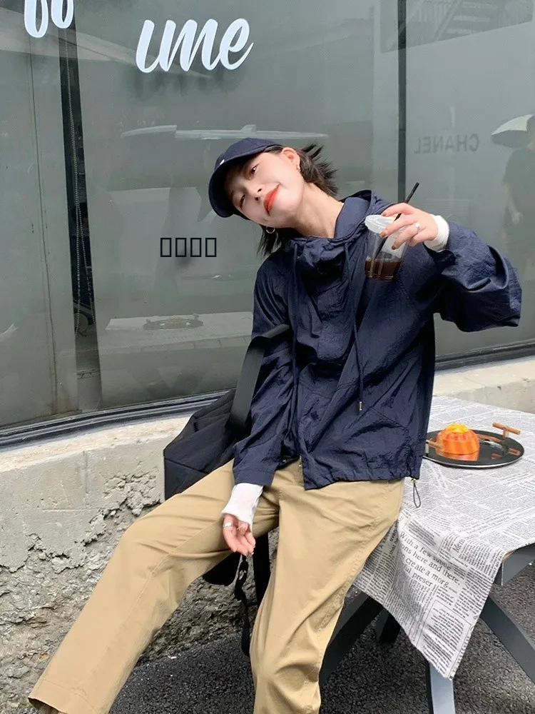 

Женская спортивная куртка с капюшоном, легкий повседневный кардиган на молнии, тонкий, для весны и осени, маленький размер, модный дизайн